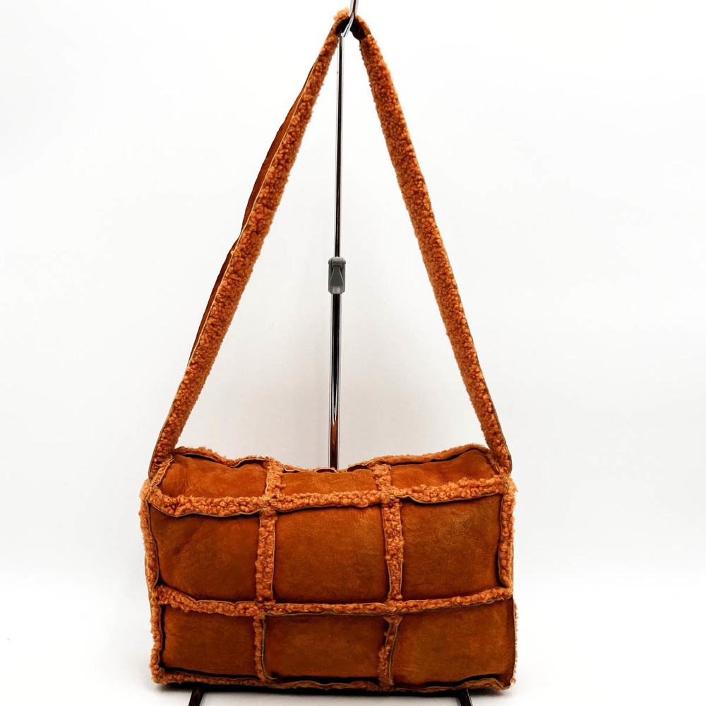 Chanel Orange Mini Chocolate Bag Bar Shoulder One Shearling